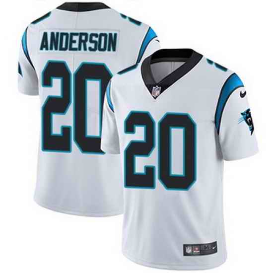Nike Panthers #20 C J Anderson White Mens Stitched NFL Vapor Untouchable Limited Jersey
